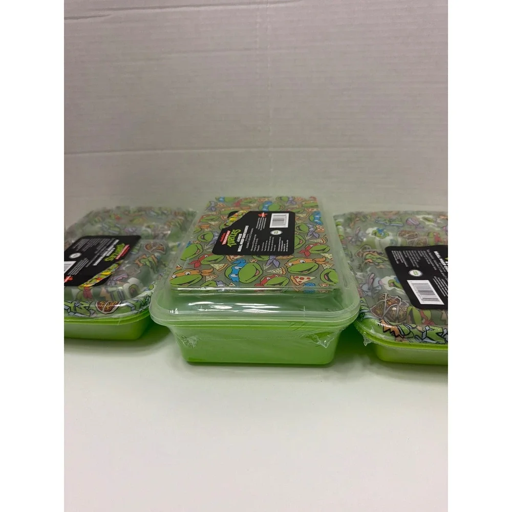 TMNT Teenage Mutant Ninja Turtles Meal Prep Containers 3 Sets 42.2oz Divided New